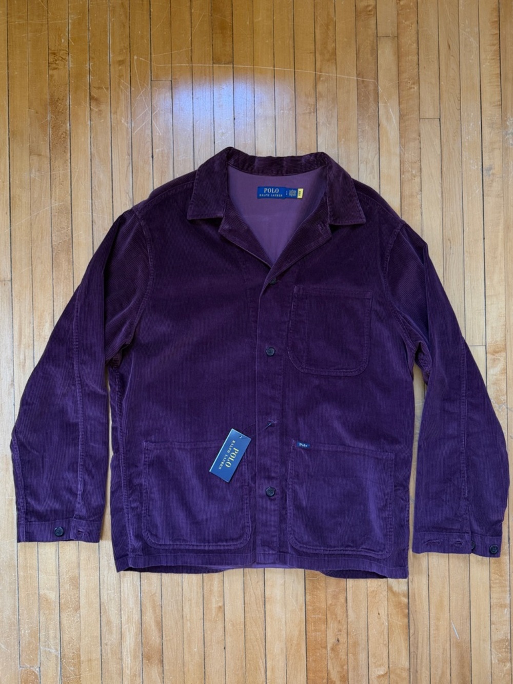 NWT Polo Ralph Lauren Corduroy Utility Overshirt Jacket Men’s Burgundy Sz. L